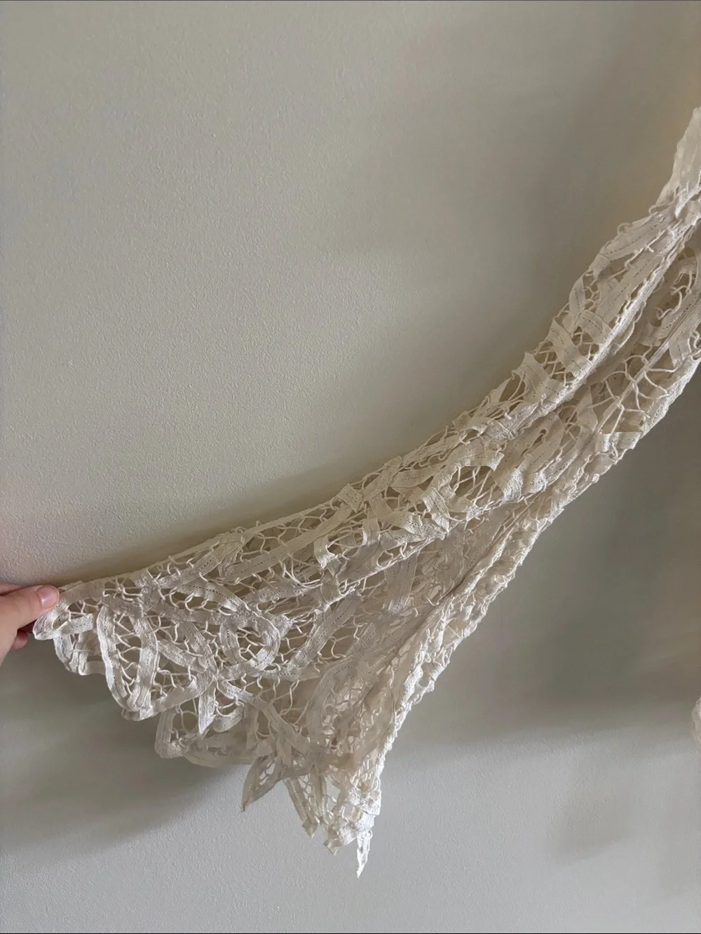 Free People Ivory Crochet Boho Lace top—100% cotton